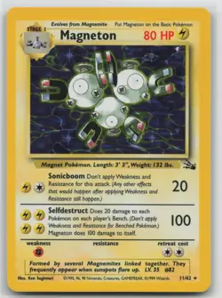 Pokemon Card Magneton (11) Holo Rare Fossil 11/62 VLP - Image 1