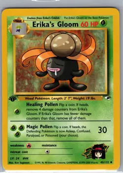 Erika's Gloom 1st Edition 45/132 Gym Heroes - Pokemon Card - NM - Image 1
