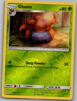 Gloom 3/236 Reverse Holo SM - Cosmic Eclipse - Pokemon Card - NM - Image 1