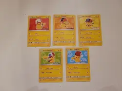2017 Pokemon TCG - Sun & Moon Promo Ash's Pikachu Lot - SM 109 110 111 112 113 - Image 1