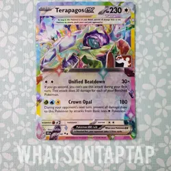 Pokemon Tcg Terapagos Ex 128/142 Ultra Rare Stellar Crown Prize Pack Series 6 LP - Image 1