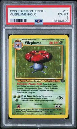 1999 Pokemon Jungle Vileplume 15 HOLO PSA 6 EXCELLENT-MINT - Image 1