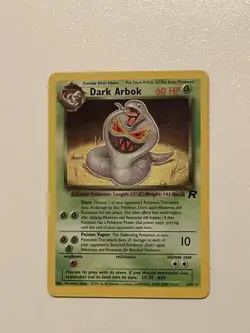 Pokemon Dark Arbok 2/82 Team Rocket Holo Rare Swirl Year Misprint 1999-23000 - Image 1