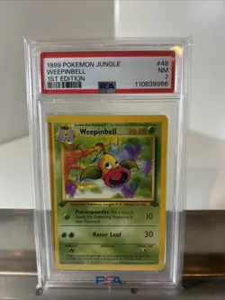 1999 Pokemon Card Weepinbell 1st Edition Jungle 48/64 WOTC PSA 7-?? - Image 1