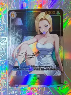 Card Goddess Anime Dragon Ball Z Zangya Lunch Android C-18 Sexy Holo Oil - Image 1