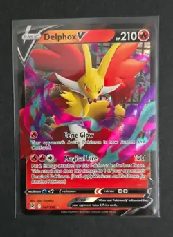 Pokemon Card Delphox V 027/196 Half Art Lost Origin Near Mint - Image 1