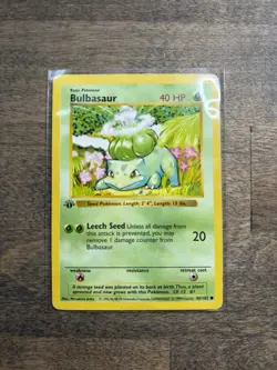 1st Edition Bulbasaur 44/102 Base Set SHADOWLESS 1999 Pokemon Card TCG - Image 1