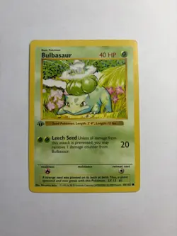 1st Edition Bulbasaur 44/102 Base Set SHADOWLESS 1999 Pokemon Card TCG - Image 2