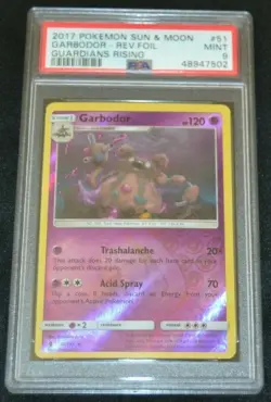 Reverse Holo Foil Garbodor 51/145 Guardians Rising Set Pokemon Cards PSA 9 MINT - Image 1