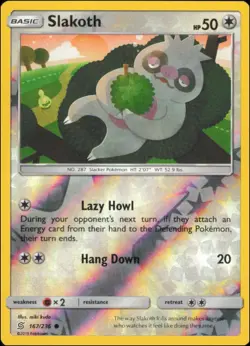 Pokemon - Slakoth (167) #167/236 - SM - Unified Minds Reverse Holo - Image 1