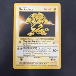 Pokemon Vintage Shadowless Electabuzz Base Set 20/102 Non-Holo Rare WotC 1999 - Image 1