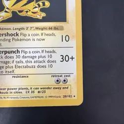 Pokemon Vintage Shadowless Electabuzz Base Set 20/102 Non-Holo Rare WotC 1999 - Image 4