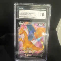 Pokemon GRADED 2020 Charizard V SWSH050 Champion's Path ETB Promo GM 10 CGC - Image 1