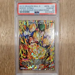 PSA 10 ? NHR Heroic Strike Malicious Machinations Card Super DBS DBZ Z Heroes - Image 1