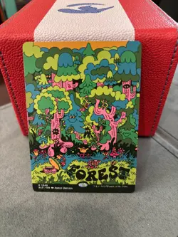 Non-Foil Flower Power Full Art Land Secret Lair Rainbow Foil Magic The Gathering - Image 3