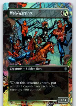 Web-Warriors (Borderless) U Marvel's Spider-Man # 203 NM Foil - Image 1
