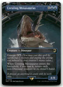 Cresting Mosasaurus Borderless - Jurassic World MTG NM - Image 1