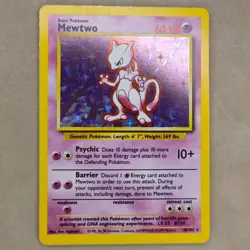 Mewtwo 010/102 Base Set Holo WOTC Vintage Pokemon Card 1999 LP Lightly Played - Image 1
