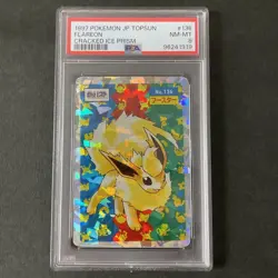 PSA 8 Flareon Cracked ICE prism 1997 Pokemon Japanese Topsun - Image 1