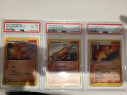 Pokemon EX Dragon Charmander Charmeleon Charizard Set 100/97 PSA 8 e-series - Image 1