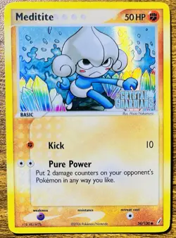 Meditite 56/100 | 2006 Pokemon EX Crystal Guardians Stamped Reverse Holo | LP - Image 1