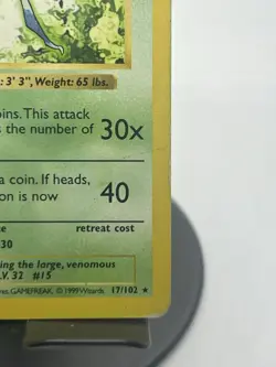 Pokemon TCG Beedrill 17/102 Base Set Shadowless HP - Image 4