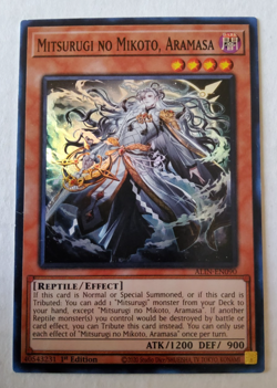 Yu-Gi-Oh Mitsurugi No Mikoto, Aramasa 1st edition Super Rare ALIN-EN090 - Image 1