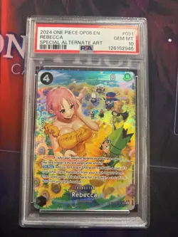 One Piece Card Game TCG OP06 Rebecca OP05-091 SP Alt Art PSA 10 - Image 1