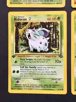 Pokemon 1st First Edition Jungle Card Lot of 7 Nidoran 57/64 Nidorina 40/64 LP - Image 4