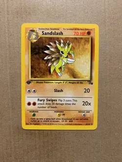 1st Edition Sandslash 41/62 Fossil Set - Uncommon Pokemon Card - NM/Mint - Image 1