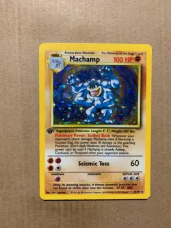 1st Edition Machamp 8/102 Base Set - Holo Pokemon Card - EXCELLENT - Image 1