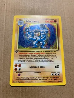 1st Edition Machamp 8/102 Base Set - Holo Pokemon Card - EXCELLENT - Image 2