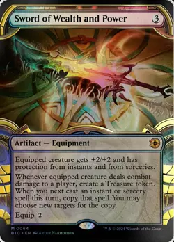 Near Mint x 1 Sword of Wealth and Power - Raised Foil - Showcase Outlaws of Thun - Image 1