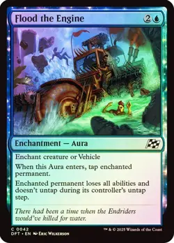 Flood the Engine 42 Foil NM MTG Aetherdrift Magic - Image 1