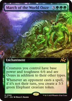 March of the World Ooze (Extended Art) 388 Foil NM MTG Aetherdrift Magic - Image 1