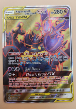 Pokemon Naganadel & Guzzlord GX 223/236 Cosmic Eclipse Ultra Rare Holo HP - Image 3