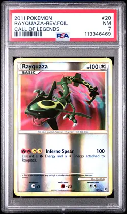 2011 POKEMON CALL OF LEGENDS RAYQUAZA #20 REVERSE FOIL PSA 7 NM #113346469 - Image 1
