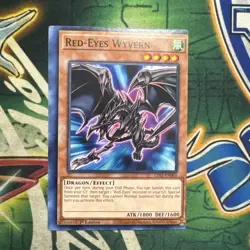 Yugioh! Red-Eyes Wyvern LDS1-EN005 Common 1st Edition VLP/NM Misprint Miscut - Image 1
