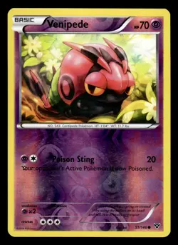 Venipede 51/146 Reverse Holo XY Base Set Pokemon Card - Image 1