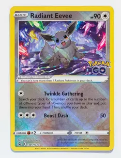 Radiant Eevee SWSH230 Pokemon GO Holo Black Star Promo Pokemon Card, NM - Image 1