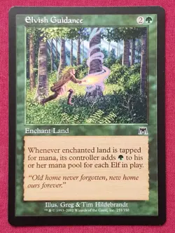 Magic The Gathering ONSLAUGHT ELVISH GUIDANCE green card MTG - Image 1