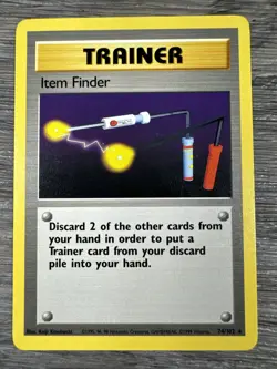 Pokemon - Item Finder - LP 74/102 Rare Base Set Unlimited Rare Trainer - Image 1