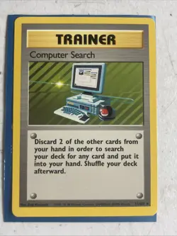 Computer Search 71/102 Rare Non-Holo Base Set Pokemon Trainer Card - Image 1