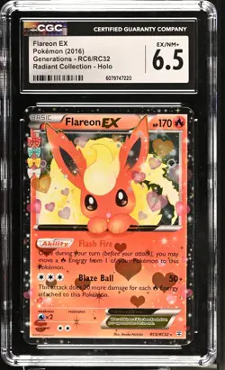 2016 Pokemon Generations Radiant Collection Flareon EX #RC6/RC32 Holo CGC 6.5 - Image 1