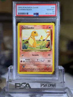 1999 Charmander Base Set Unlimited #46 Pokemon Game PSA 10 Gem Mint - Image 1