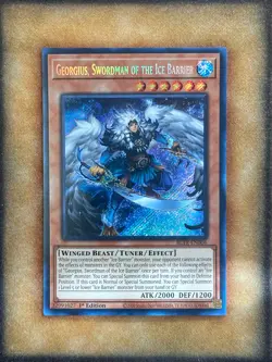 Yugioh Georgius, Swordman of the Ice Barrier BLTR-EN006 Secret Rare 1st Ed LP - Image 1