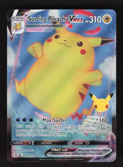 Surfing Pikachu Vmax 009/025 Pokemon Celebrations Holo Full Art Card - Image 1