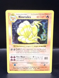 Pokemon Card - Ninetales Base Set (Shadowless) 12/102 Holo Rare - Image 2