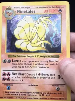 Pokemon Card - Ninetales Base Set (Shadowless) 12/102 Holo Rare - Image 4