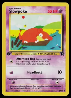 Pokemon Card - Slowpoke 1st Edition Team Rocket 55/62 Common - Image 1